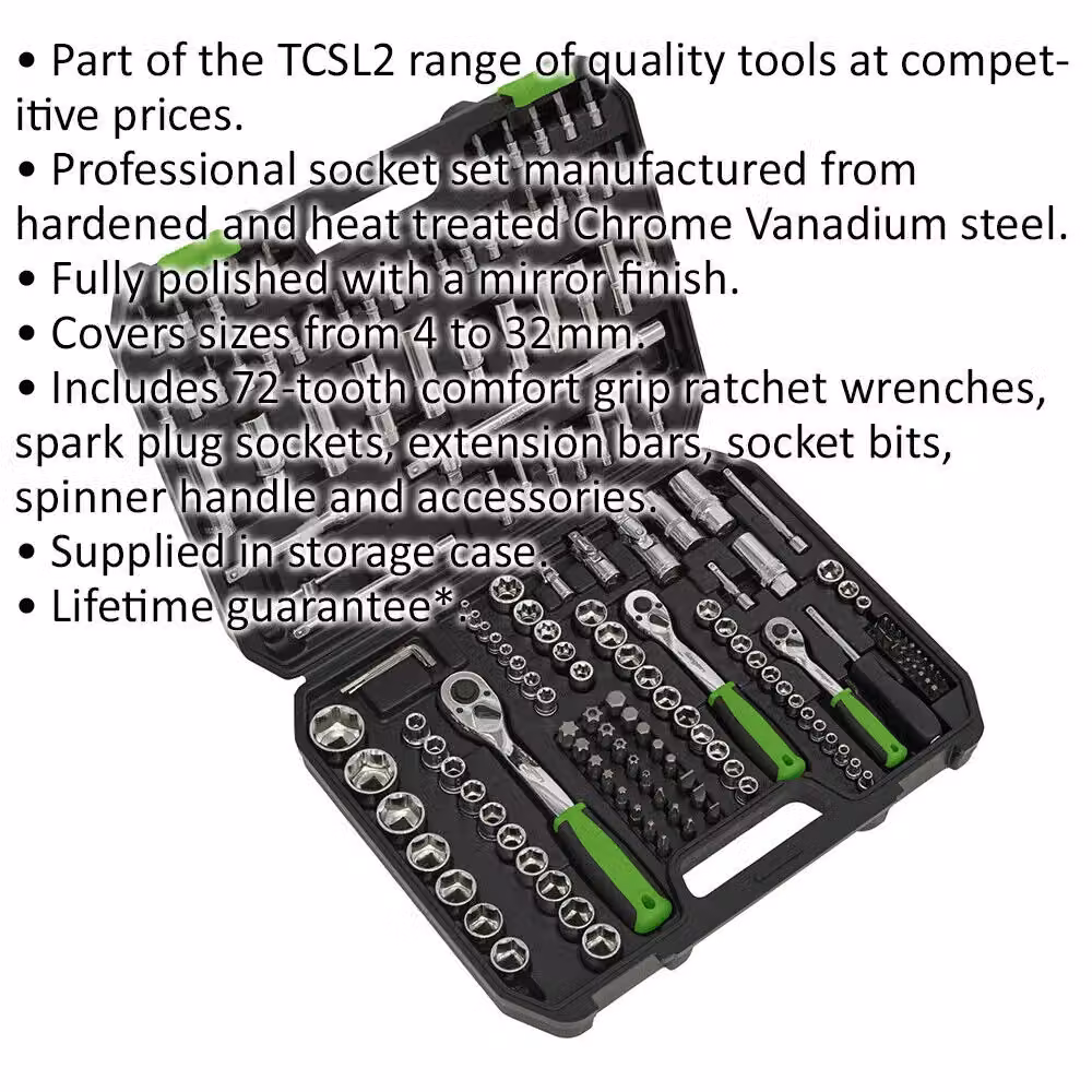 Loops 171pc Premium Socket, Bit and Ratchet Handle Set in Multicolour Chrome Vanadium Steel with 1/4 inch, 3/8 inch and 1/2 inch Drive 6 Point – 2