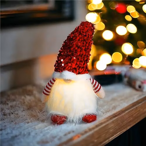 St Helens Home & Garden Red Light Up Scandinavian Gonk Elf Dwarf Decoration – 2