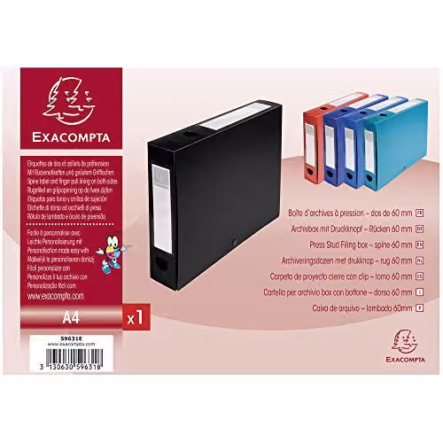 Exacompta Black Plastic A4 Document Filing Box – 3