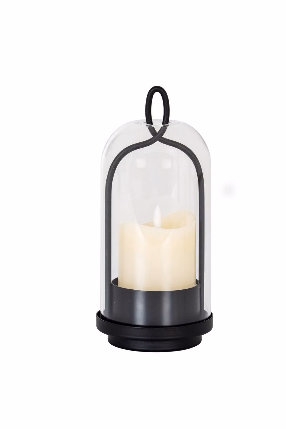 KDMD Nyx Medium Black Ceramic Pillar Candle Holder with Glass Cloche – 2