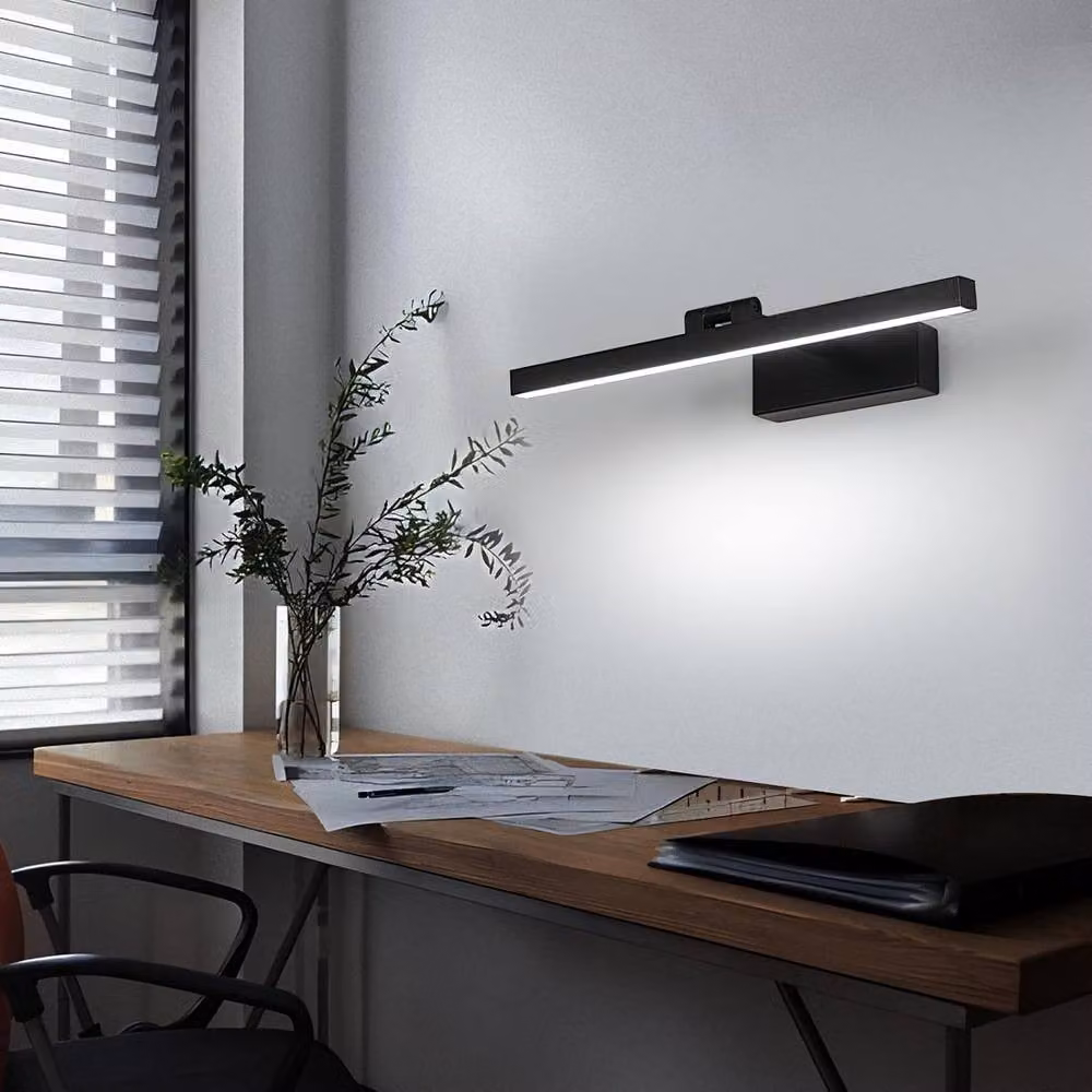 Goeco Black LED Bathroom Mirror Light, 9W, 6500K Cool White, IP40, W: 40 cm – 6