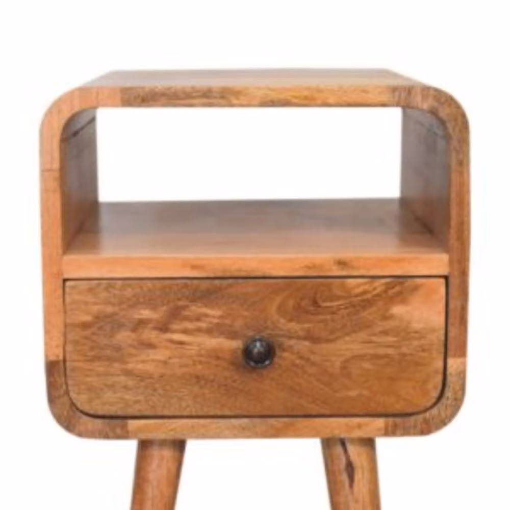 Wyld Haus Trento Mini Bedside Table in Brown Oak and Mango Wood, W/D/H: 30 x 30 x 55 cm – 3