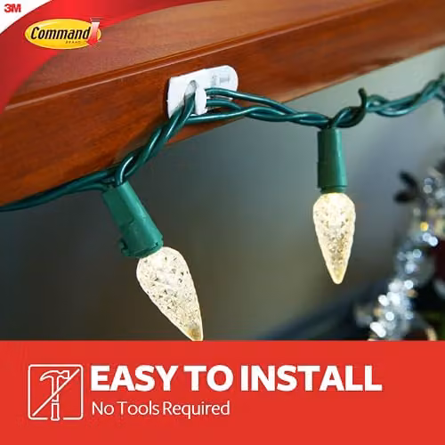 3M Command Decorating Clips with 20 Mini Hooks and 24 Small Strips in Transparent and White – 3