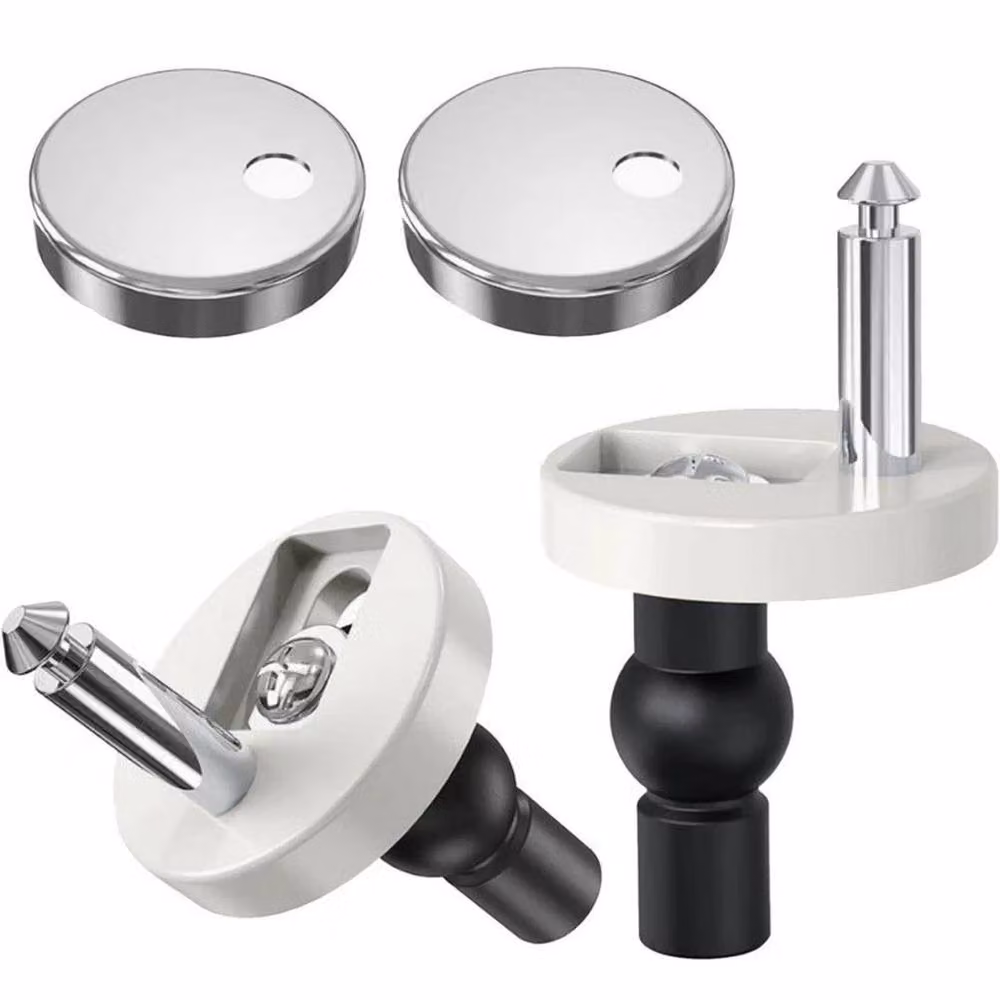 NESTLUNE 4-Piece Top Fix WC Toilet Seat Hinge Mounting Set in Silver Chrome – 2