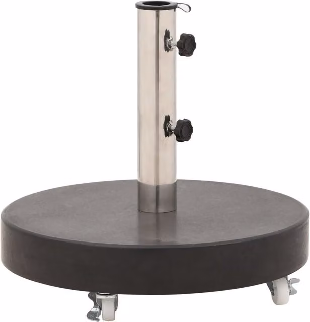 Berkfield Home Round Black Granite Parasol Base, 30 kg