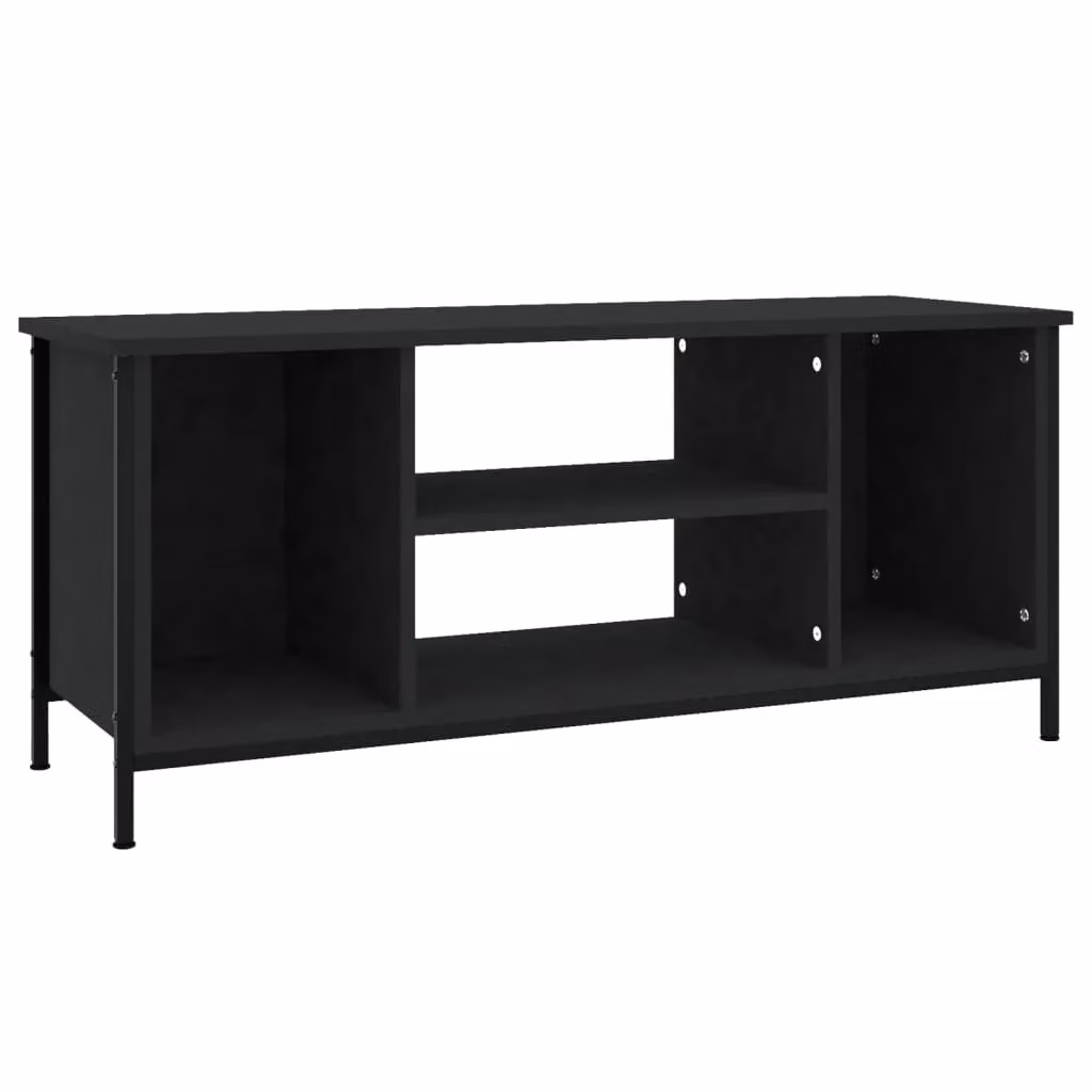 Berkfield Home Modern Black TV Cabinet in Matt MDF, W/D/H: 102 x 35 x 45 cm – 2