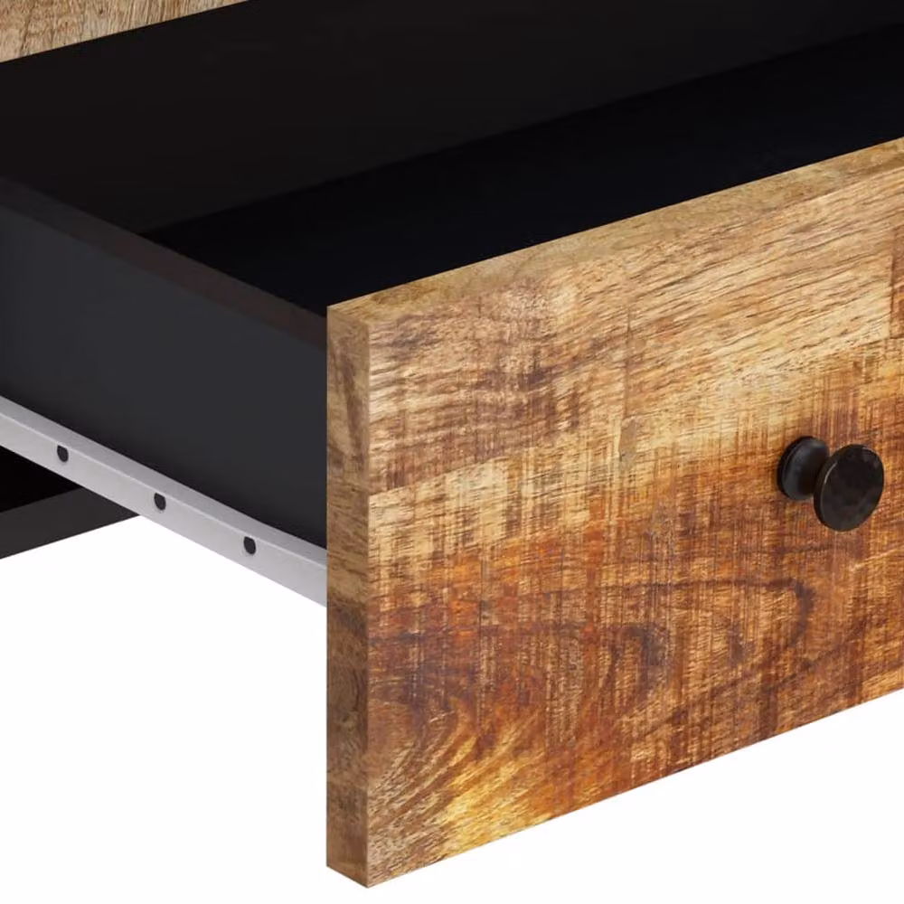 Berkfield Home Industrial Highboard with Drawer in Brown Solid Mango Wood and Iron, W/D/H: 60 x 33 x 100 cm – 6