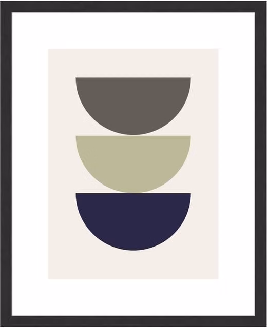 Nielsen Design Velino Black Rectangular Picture Frame with Glass Front and Abstract Geometric Poster Print, W: 40 cm, H: 50 cm