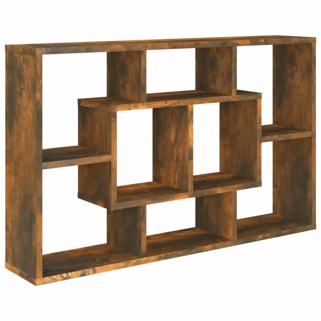 Berkfield Home Wall Mounted Shelf in Smoked Oak Brown, W/D/H: 85 x 16 x 52.5 cm – 2