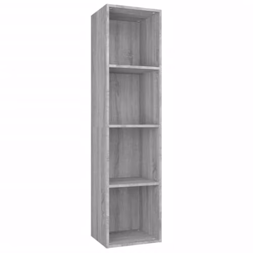 vidaXL Grey Sonoma Book and TV Cabinet in Engineered Wood, W/D/H: 36 x 30 x 143 cm