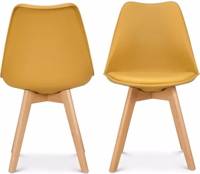 Bravich LTD Rocco Tulip Dining Chair in Mustard, Set of 2