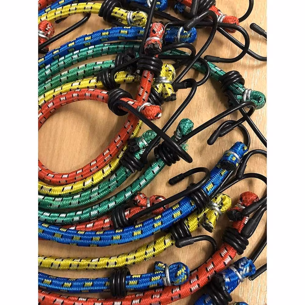 NESTLUNE 12 Piece Multicolour Bungee Strap Cord Set with Metal Hooks, Length: 1000 cm, Width: 52 cm – 2