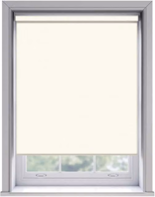 NewEdgeBlinds No Drill Thermal Blackout Roller Blind in Beige, W: 55 cm, H: 170 cm