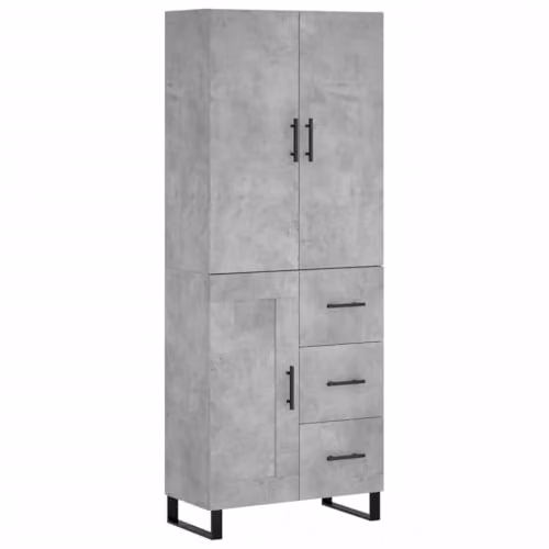 vidaXL Highboard in Grey, W/D/H: 69.5 x 34.0 x 180.0 cm