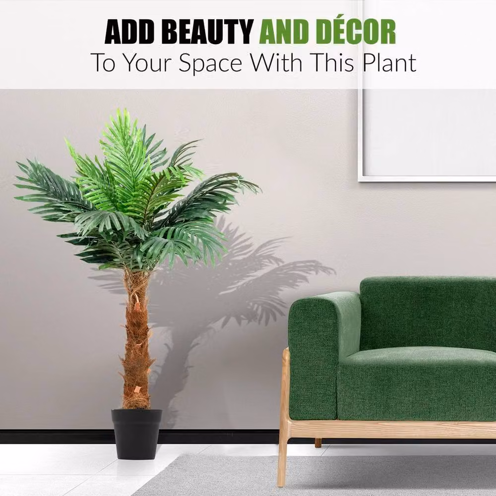 Havendro Artificial Green Mediterranean Palm Tree Tabletop Potted Plant Decor – 3