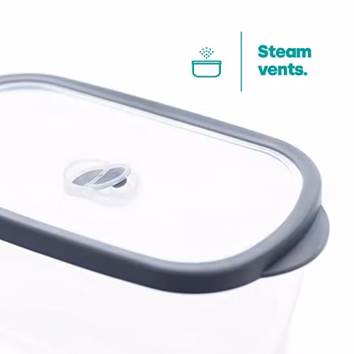 LIVIVO 5pc Airtight Stackable Food Storage Containers with Lids, Grey and Transparent, BPA Free and Freezer Safe – 5