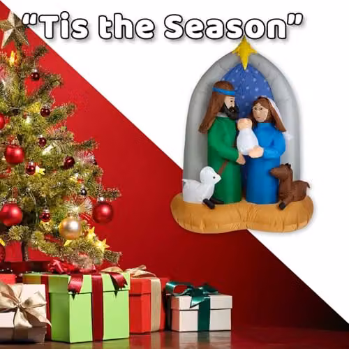 VFM e-Store Multicolour Christmas Nativity Scene Inflatable Decoration, W/H: 140 x 183 cm – 5