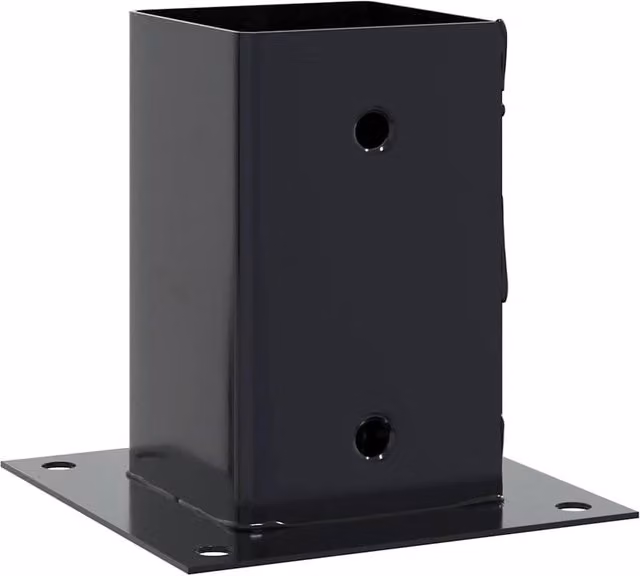 Berkfield Home Square Post Bases, 12 Pack, Anthracite Powder-coated Steel, 81 x 81 mm
