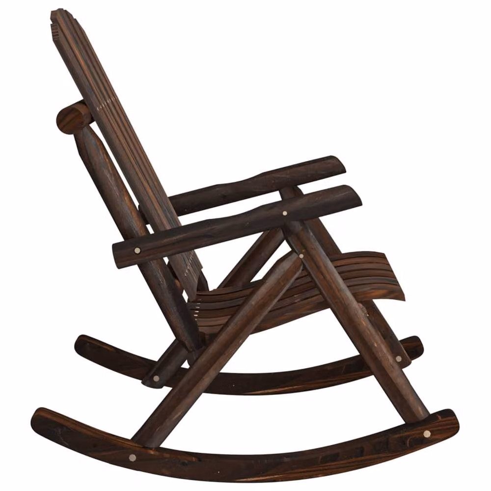 Berkfield Home Garden Rocking Chair in Brown Solid Spruce Wood, W/D/H: 69 x 96 x 101 cm – 4