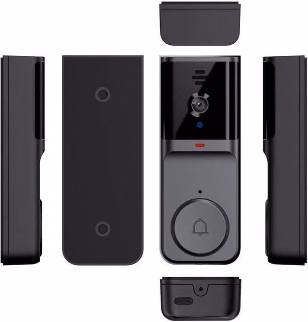 SPETLEK Smart WiFi Wireless Video Doorbell Security Ring in Black