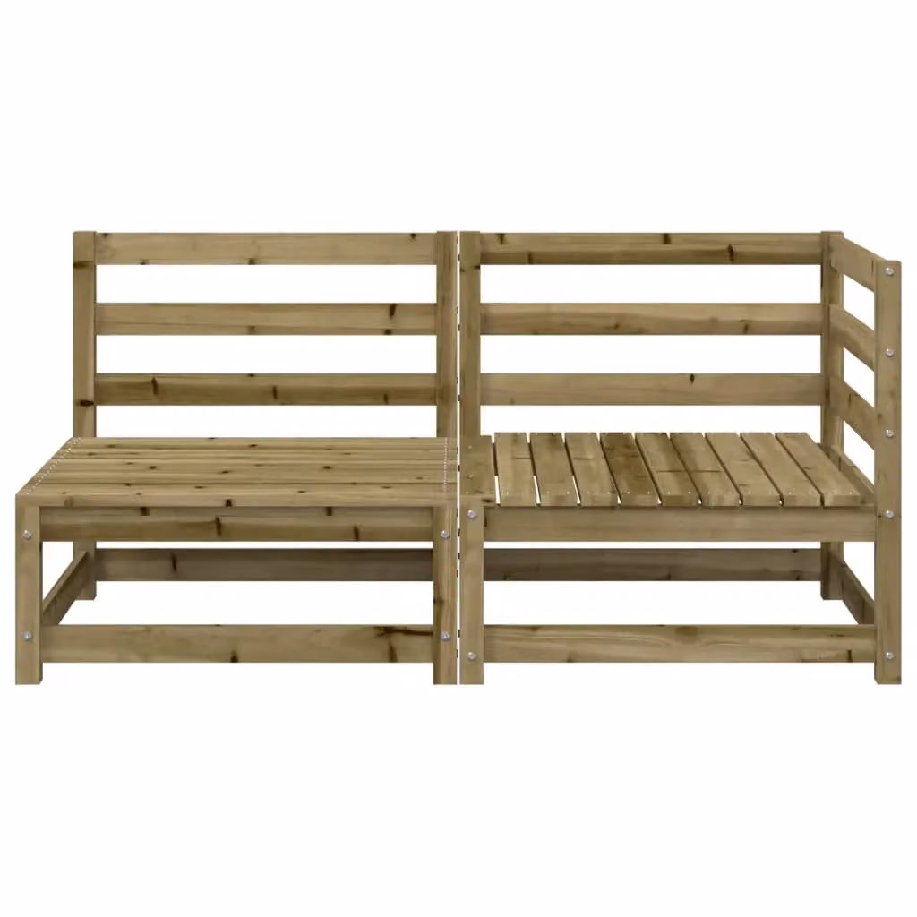Berkfield Home Rustic 2-Seater Garden Sofa in Brown Impregnated Pine Wood – 2