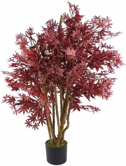 Leaf Design UK Artificial Red Autumn Maple Tree in Red and Black