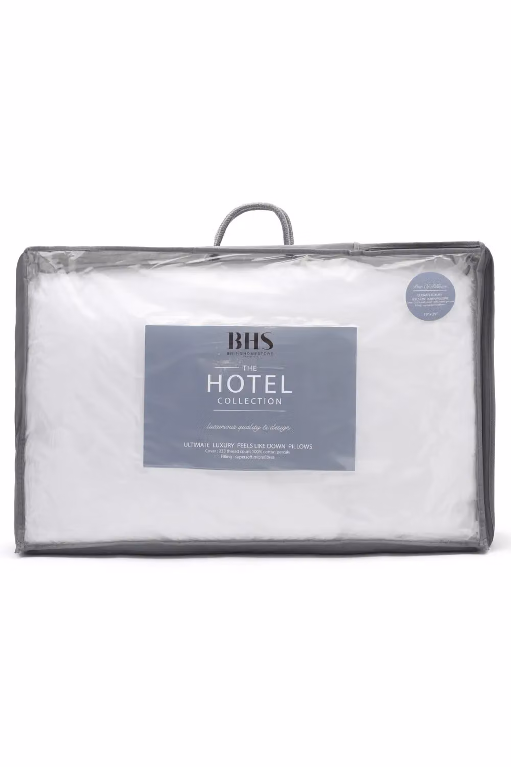 BHS Home Collection Feels Like Down Pair Pillow in White, Double, Firm, Microfibre and Cotton – 2