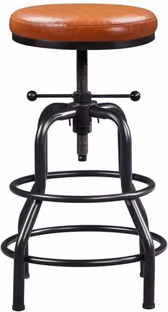 SPETLEK Industrial Metal Swivel Bar Stool for Kitchen Counters, Brown and Multicolour