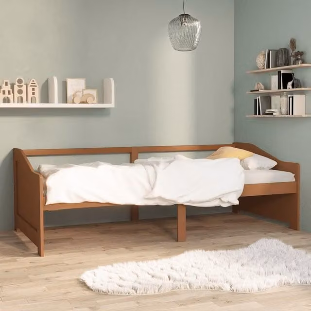 Berkfield Home 3-Seater Day Bed in Honey Brown Solid Pinewood, W/D/H: 90 x 200 cm
