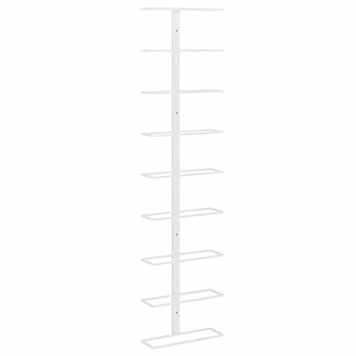 vidaXL Wall-mounted White Metal Wine Rack for 9 Bottles