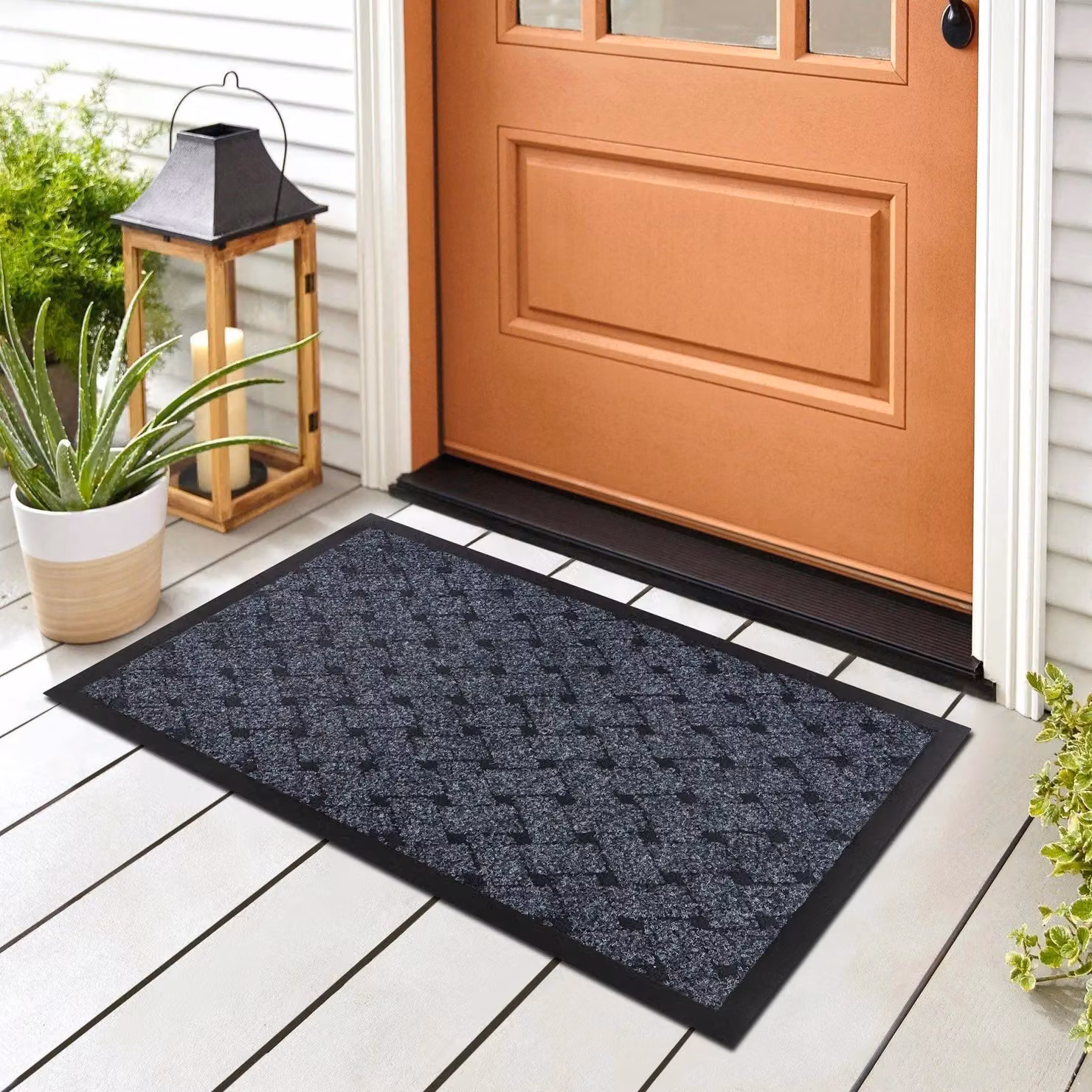 RugsX Vectra Non-Slip Grey Polypropylene Doormat, W/D: 40 x 60 cm – 3