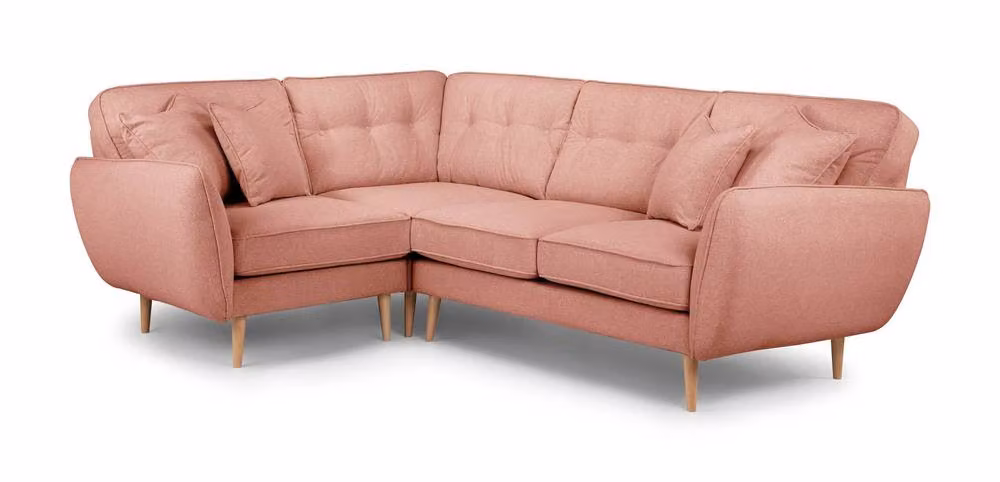 The Great Sofa Company Ailis L-Shape Corner Sofa in Coral Fabric with Scatter Cushions – 2