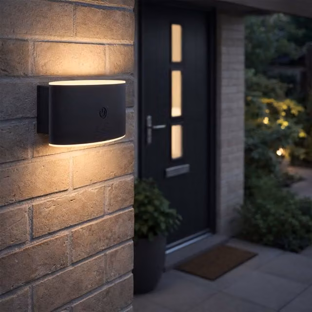 Eglo Valgiano Rechargeable LED Wall Light, Black, Dimmable and Tuneable CCT with Touch Control