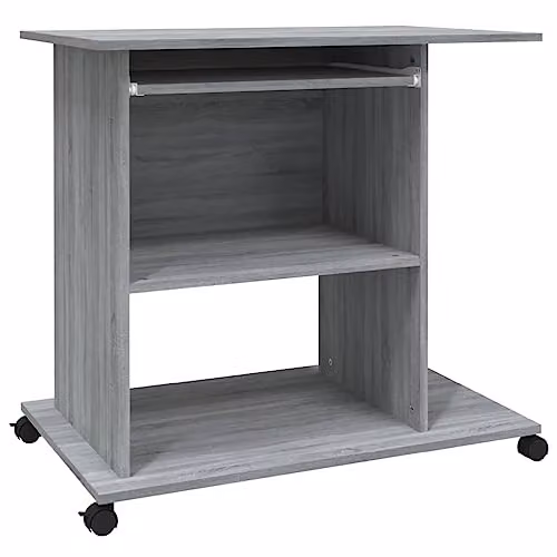 vidaXL Computer Desk in Grey Sonoma, W/D/H: 80 x 50 x 75 cm – 1