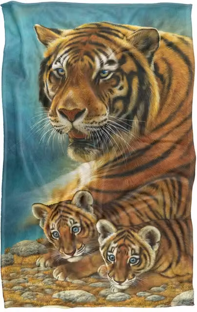 JQ Licensing Tiger and Cubs Silky Touch Super Soft Fleece Throw Blanket, Multicolour, W: 91 cm, D: 147 cm – 6
