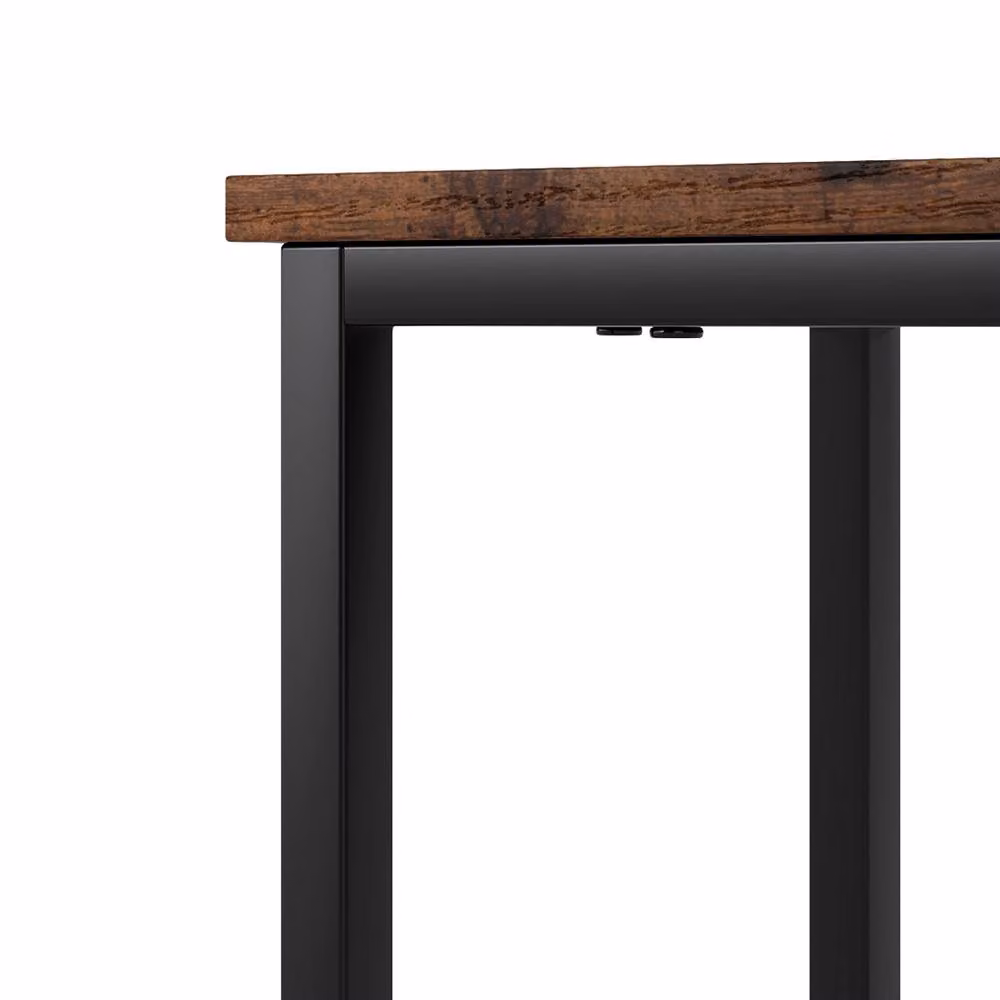 Levede Slim Console Hall Table and Display Shelf in Brown and Black – 5