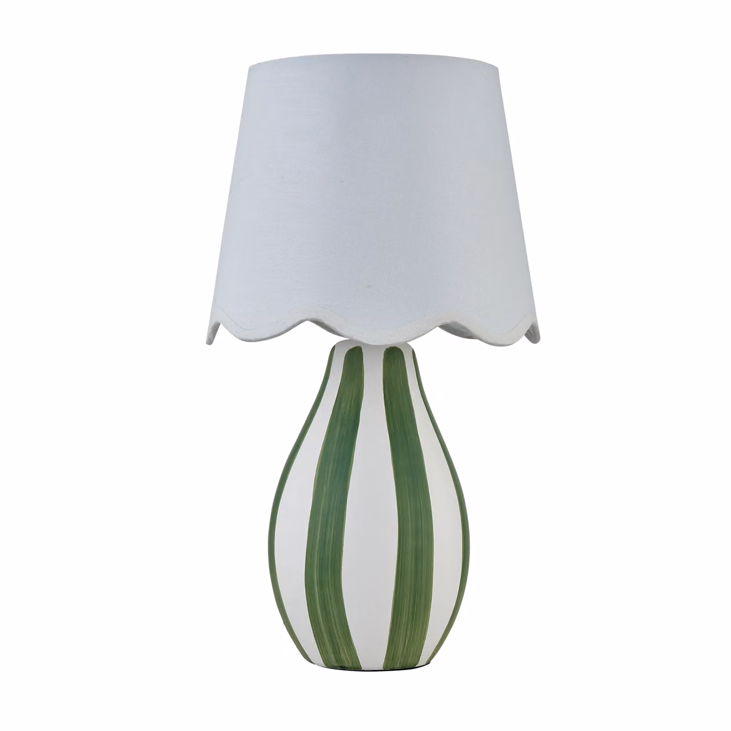 First Choice Lighting Connie Set of 2 Green and White Stripe Ceramic Table Lamps – 2