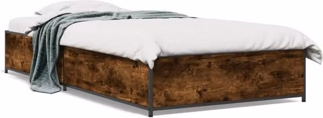 Berkfield Home Smoked Oak Bed Frame in Brown, Small Single, W: 75 cm x L: 190 cm – 1