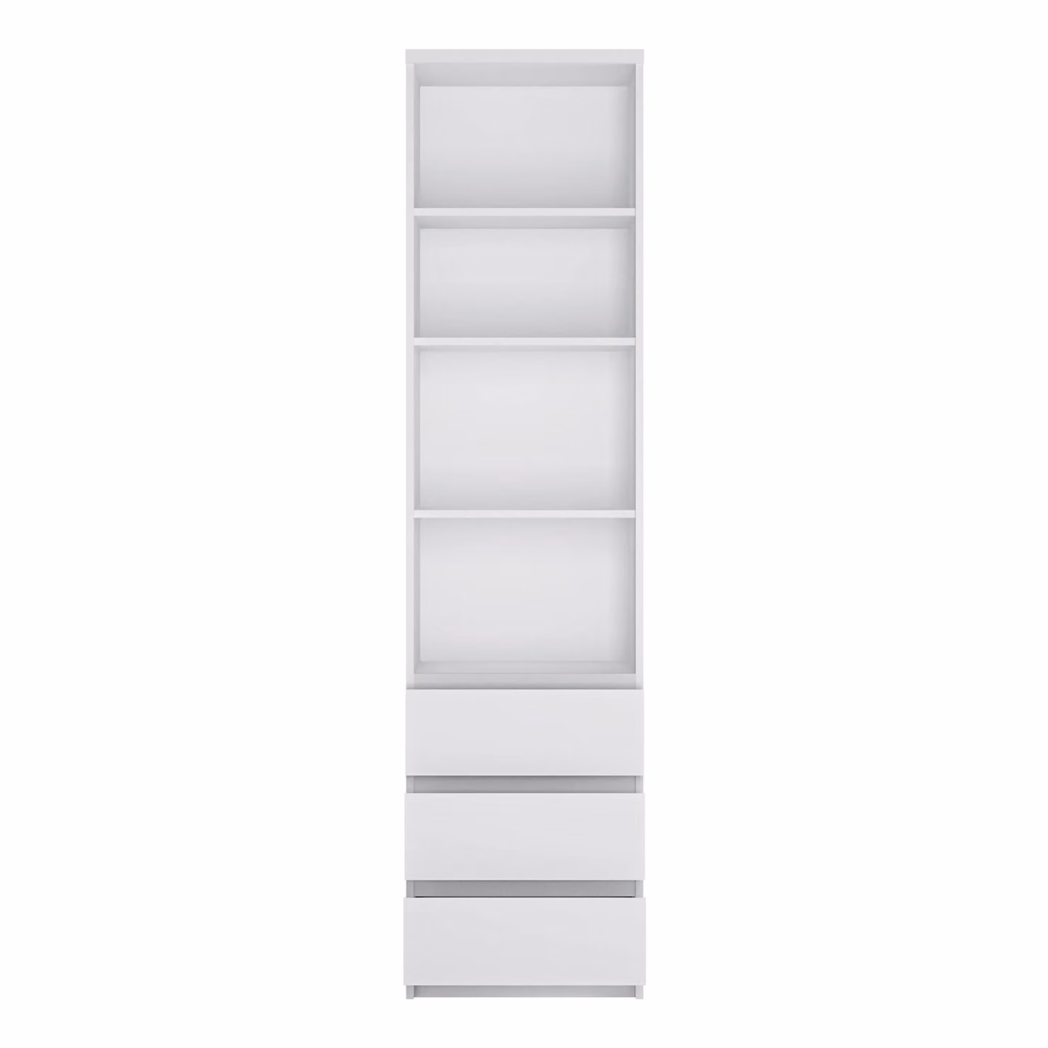 Furniture To Go Fribo Tall Narrow 3 Drawer Bookcase in White – 2