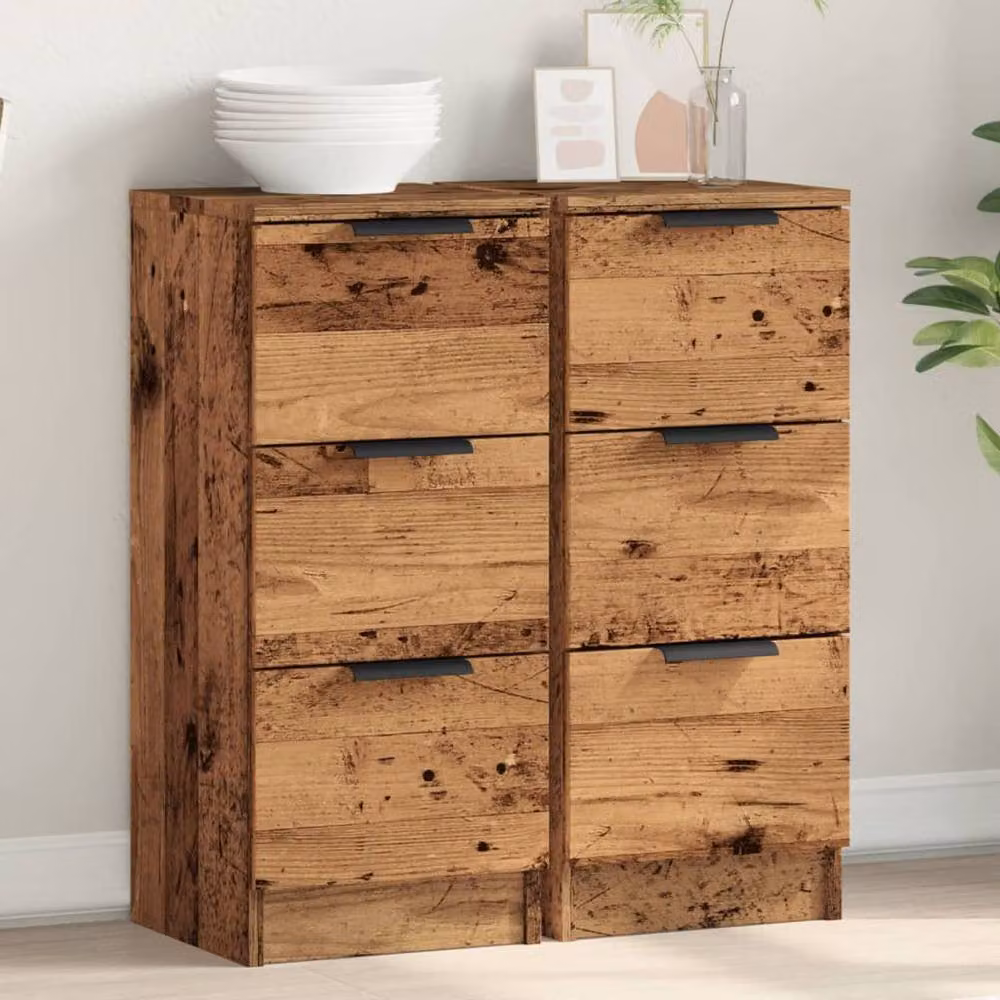 Berkfield Home Set of 2 Rustic Brown Wall Mounted Sideboards, W/D/H: 30 x 30 x 70 cm – 2