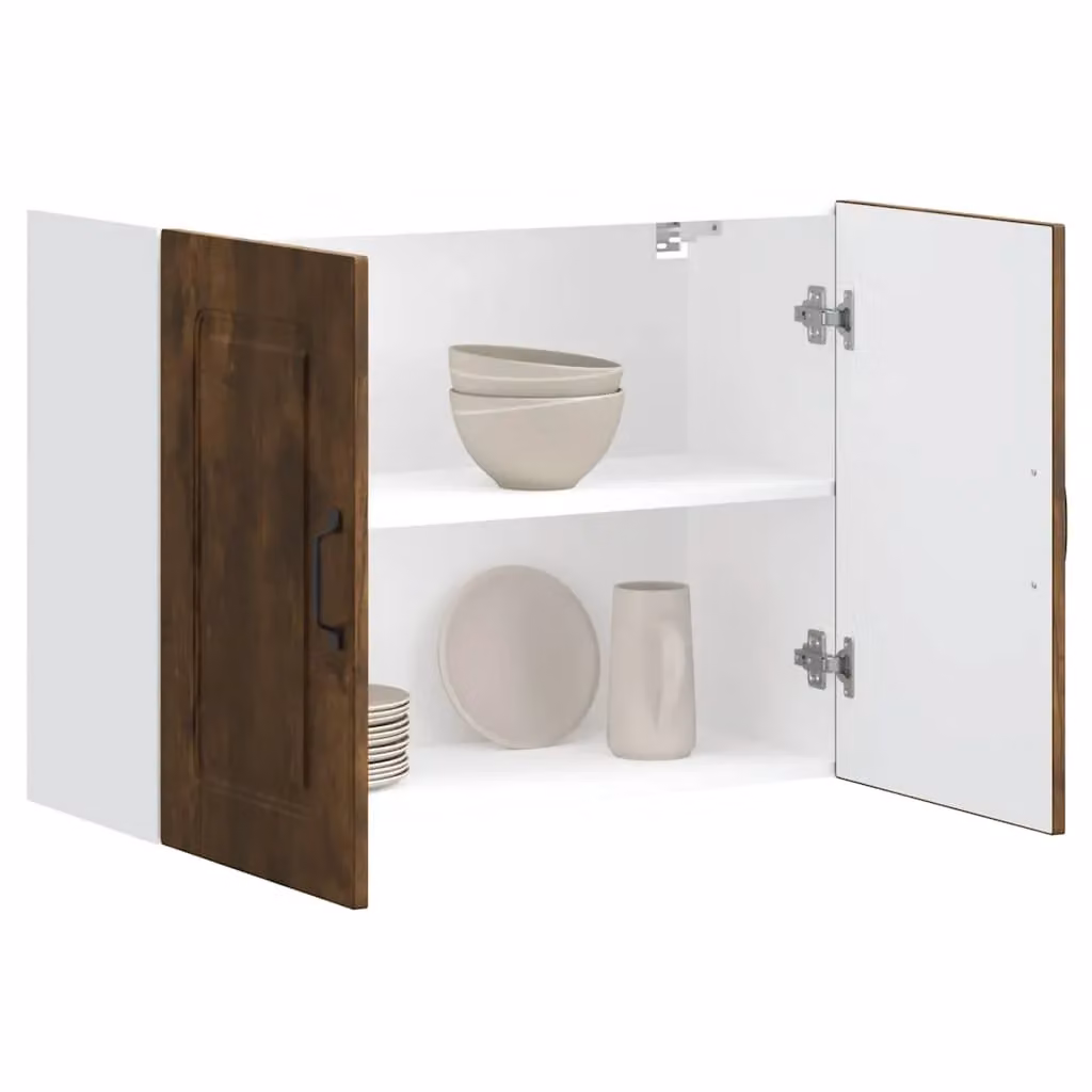 Berkfield Home Kalmar Wall Cabinet in Smoked Oak Brown Engineered Wood – 3