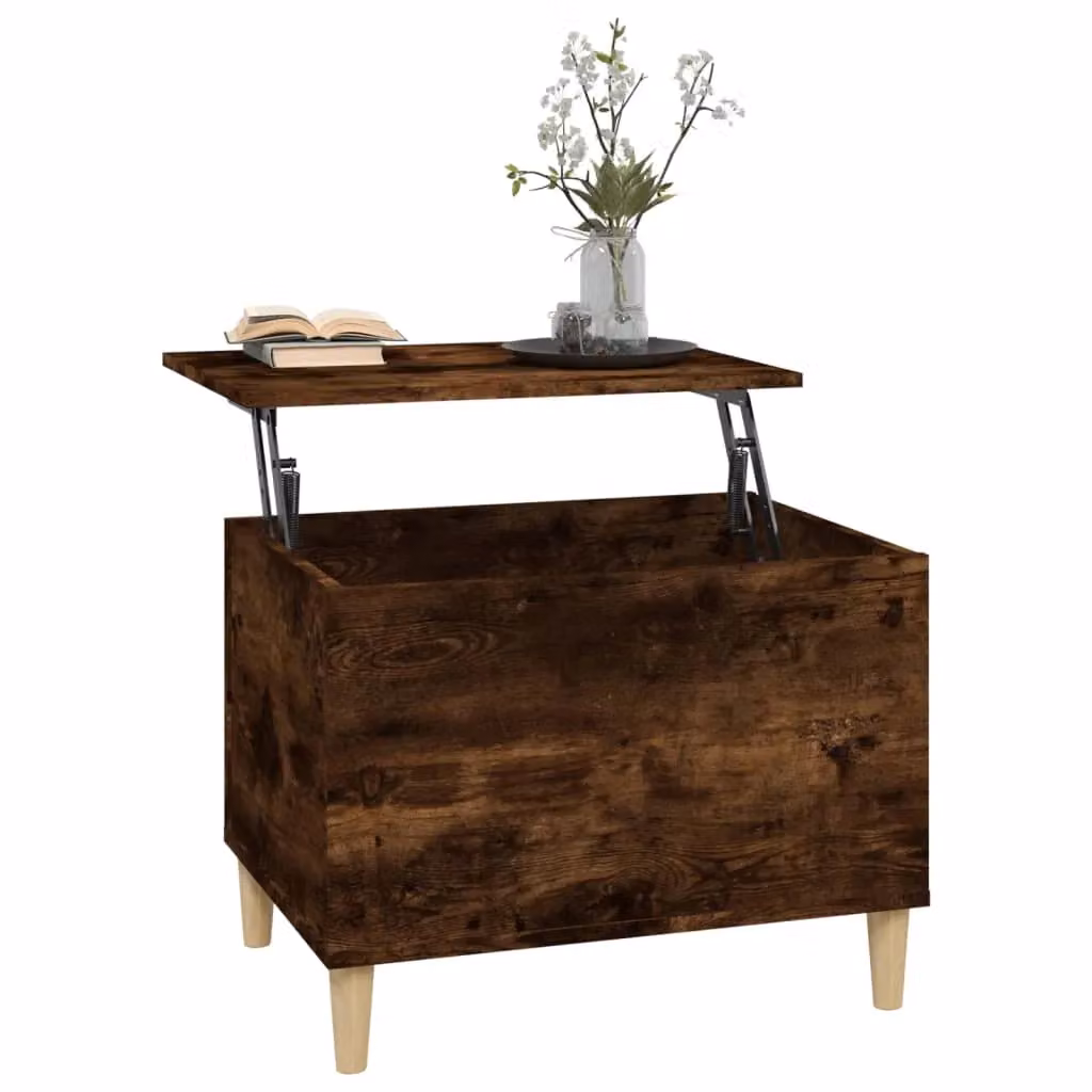 Berkfield Home Smoked Oak Coffee Table in Brown, W/D/H: 60 x 44.5 x 45 cm – 3