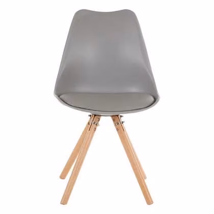 Premier Housewares Grey Faux Leather Dining Chair with Beechwood Legs – 1