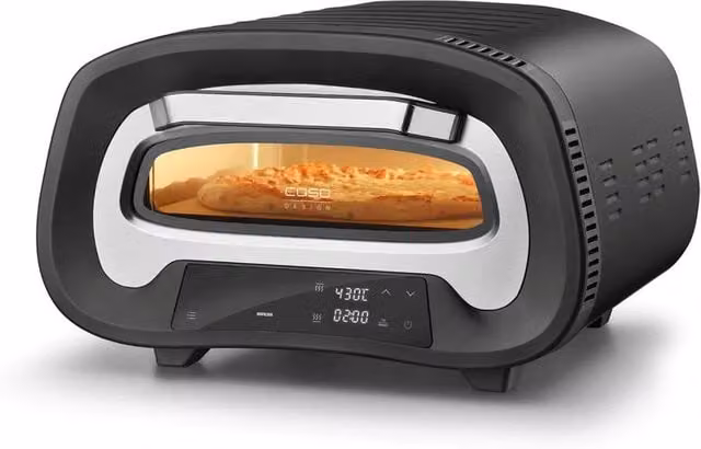 Caso Design PizzaChef 430° Electric Indoor Pizza Oven with Digital Display in Black