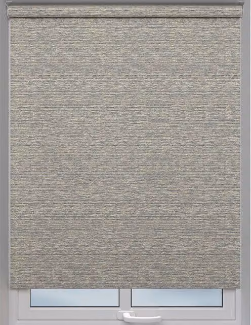 Terrys Maya Made to Measure Roller Blind in Petrol and Grey Semi-Transparent Textile