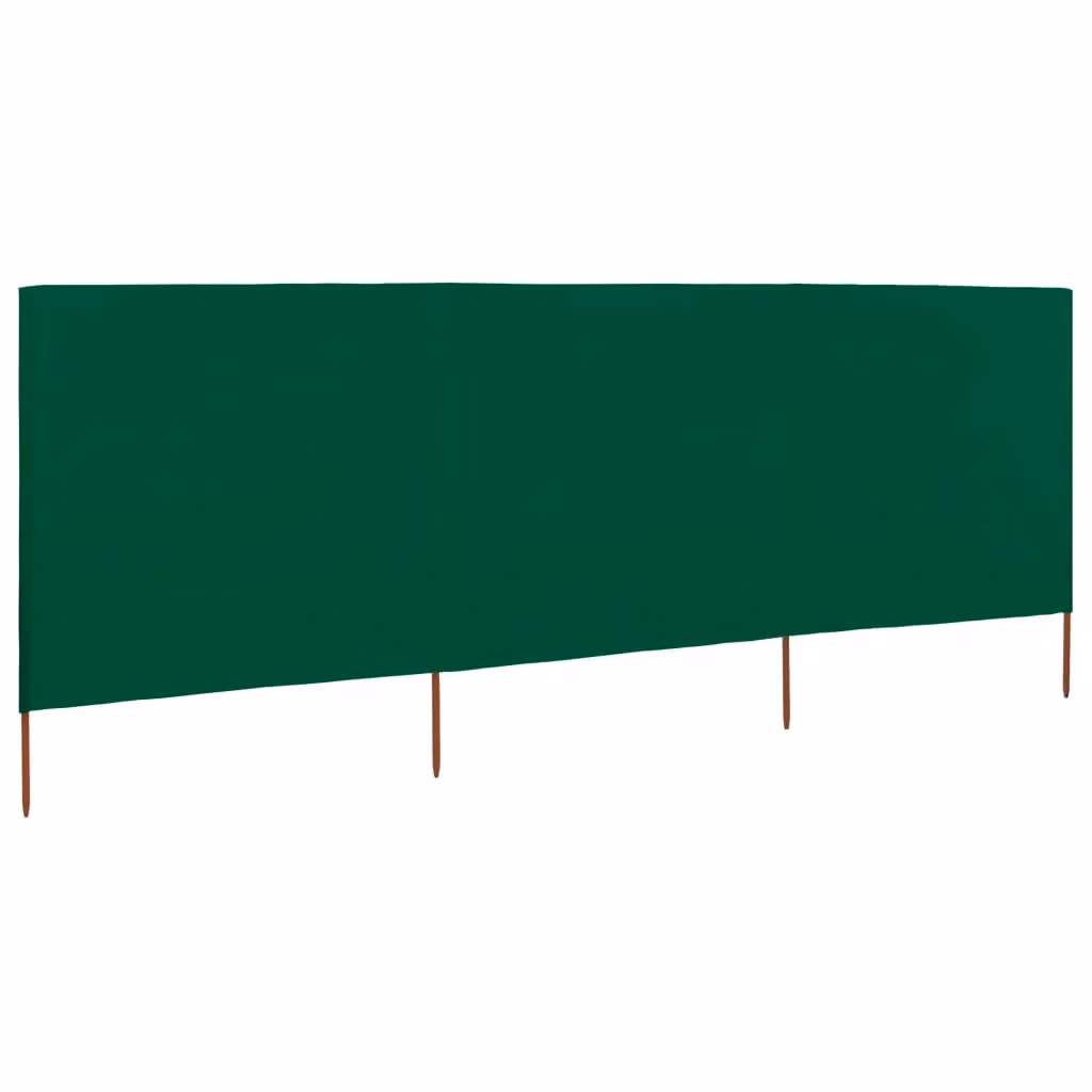 Berkfield Home 3-Panel Freestanding Fabric Wind Screen, Green, W/H: 400 x 80 cm – 2