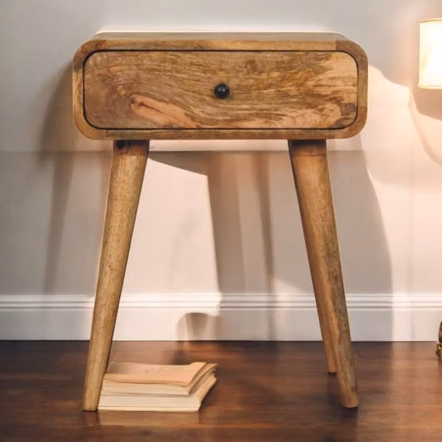 Artisan Furniture Avora Mango Wood Nightstand with 1 Drawer, Brown