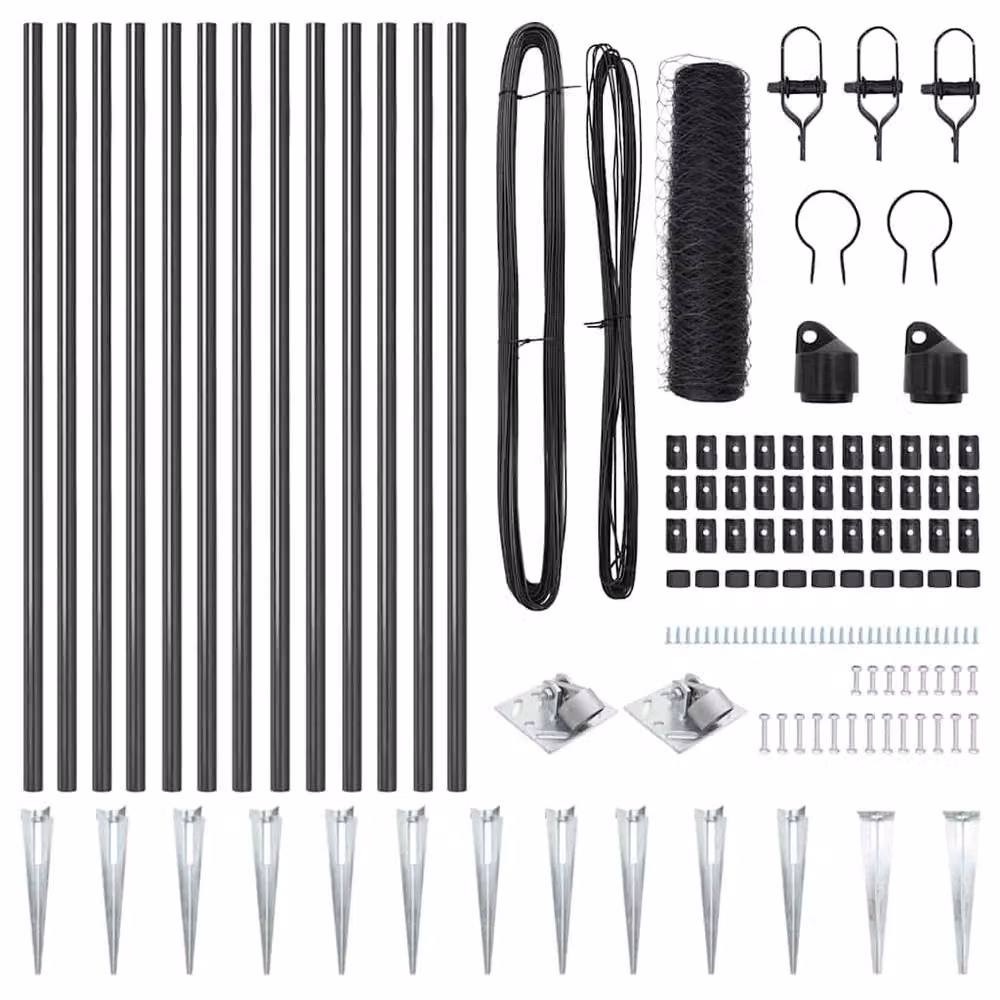 Berkfield Home Grey Metal Wire Mesh Fencing Set of 2, W: 25 cm, L: 0.5 m – 4