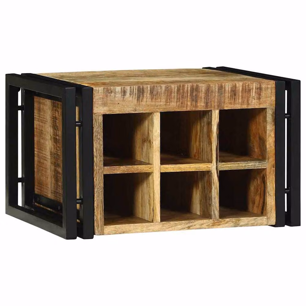 Berkfield Home Rustic Mango Wood Wine Rack, Brown, W: 46 cm, D: 35 cm, H: 27.5 cm – 2