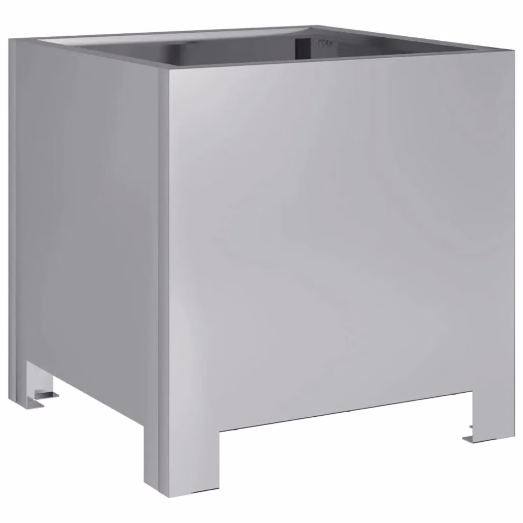 Berkfield Home Galvanised Steel Garden Planter Tub, Silver, W/D/H: 30 x 30 x 30 cm – 2